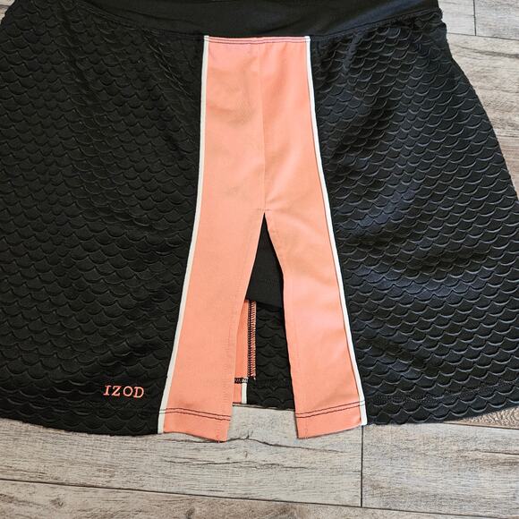 IZOD Skort Tennis Prep Golf Womens Athletic Active Short Mini Skirt Black Slit M - Picture 5 of 7